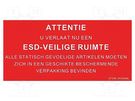 Information board; ESD; 150x300mm; red; Language: NL STATICTEC