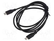 Cable; USB C plug x2; 1.5m; Interface: 480Mbps; Core: Cu; PVC ART