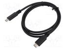 Cable; USB C plug x2; 1m; Core: Cu; PVC; Standard: Quick Charge ART