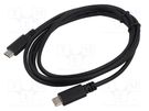 Cable; USB C plug x2; 1.5m; Core: Cu; PVC; Standard: Quick Charge ART