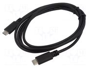 Cable; USB C plug x2; 1.5m; Core: Cu; PVC; Interface: 480Mbps ART