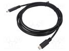 Cable; USB C plug x2; 2m; Core: Cu; PVC; Standard: Quick Charge ART