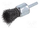 Cup brush; 25mm; Mounting: rod 6mm WOLFCRAFT