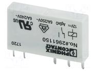 Relay: miniature; SPDT; Ucoil: 18VDC; Icontacts max: 6A; 3A/230VAC PHOENIX CONTACT
