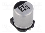 Capacitor: electrolytic; low ESR; SMD; 220uF; 35VDC; Ø8x10.2mm PANASONIC