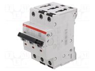 Circuit breaker; 415VAC; Inom: 25A; Poles: 3; Charact: C; 25kA; IP20 ABB