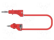 Test lead; 60VDC; 30VAC; 12A; banana plug 4mm,both sides; red ELECTRO-PJP