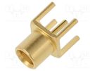 Socket; MCX; female; straight; 50Ω; THT; on PCBs; PTFE; gold-plated RADIALL