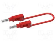 Test lead; 20A; banana plug 4mm,both sides; Urated: 600V; red ELECTRO-PJP