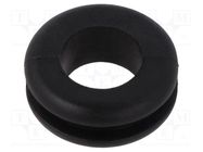 Grommet; Ømount.hole: 18mm; Øhole: 12mm; black; 0÷80°C; PVC ESSENTRA