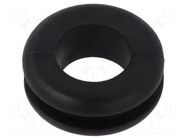 Grommet; Ømount.hole: 18mm; Øhole: 12mm; black; 0÷80°C; PVC ESSENTRA