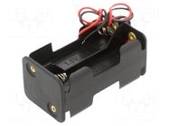 Holder; AA,R6; Batt.no: 4; cables; black GOOBAY