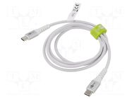 Cable; USB 2.0; USB C plug,both sides; 1m; white; 0.48Gbps; 60W; 3A Goobay
