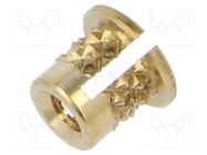 Threaded insert; brass; M2,5; L: 4.8mm BOSSARD