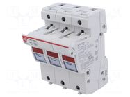 Fuse holder; 14x51mm; for DIN rail mounting; 50A; 690VAC; Poles: 3 DF ELECTRIC