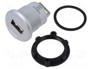 Adapter; USB A socket,both sides; USB 2.0; Thread: M22; 1÷10mm ONPOW