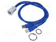 Adapter cable; USB A socket x2,USB A plug x2; USB 3.0; Len: 0.6m ONPOW