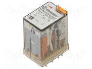 Relay: electromagnetic; DPDT; 24VAC; Icontacts max: 10A; socket FINDER