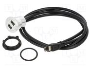 Adapter cable; for panel mounting,rear side nut; USB 2.0 ONPOW