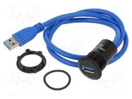 Adapter cable; USB A socket,USB A plug; USB 3.0; Len: 0.6m ONPOW
