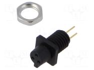 Connector: circular; 60V; 3A; PIN: 3; socket; female; THT; IP40 BINDER