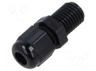 Cable gland; without nut,with long thread; M12; 1.5; IP68; black TE Connectivity