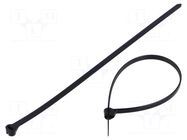 Cable tie; with a metal clasp; L: 200mm; W: 4.8mm; black; polyamide BM GROUP