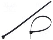 Cable tie; with a metal clasp; L: 200mm; W: 4.8mm; black; polyamide BM GROUP