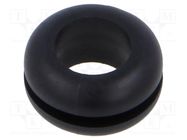 Grommet; Ømount.hole: 9.5mm; Øhole: 8mm; black; 0÷80°C; PVC ESSENTRA