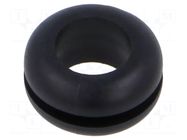 Grommet; Ømount.hole: 9.5mm; Øhole: 8mm; black; 0÷80°C; PVC ESSENTRA