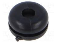 Grommet; Ømount.hole: 4.8mm; Øhole: 2.8mm; black; 0÷80°C; PVC ESSENTRA