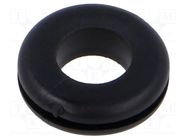 Grommet; Ømount.hole: 9.5mm; Øhole: 7mm; black; 0÷80°C; PVC ESSENTRA