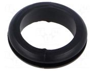 Grommet; Ømount.hole: 19mm; Øhole: 16mm; black; 0÷80°C; PVC ESSENTRA