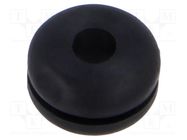 Grommet; Ømount.hole: 4.8mm; Øhole: 2.8mm; black; -40÷135°C; UL94HB ESSENTRA