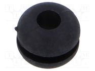 Grommet; Ømount.hole: 4.8mm; Øhole: 3.2mm; black; -40÷135°C; UL94HB ESSENTRA