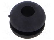 Grommet; Ømount.hole: 4.8mm; Øhole: 3.2mm; black; -40÷135°C; UL94HB ESSENTRA