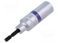 Socket; 6-angles,socket spanner; 19mm; E6,3mm; 1/4"; long KING TONY