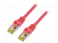 Patch cord; S/FTP; 6a; stranded; Cu; LSZH; red; 2m; 27AWG; Cores: 8 LANBERG