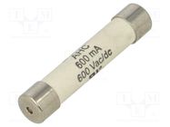 Fuse: fuse; quick blow; 600mA; 600VAC; 600VDC; ceramic,cylindrical EATON/BUSSMANN