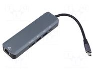 Hub USB; USB 3.0; Number of ports: 6; 0.15m; aluminium ART