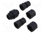 Cable joint; PIN: 8; plastic; Layout: 8p8c; Locking: threaded joint AMPHENOL LTW
