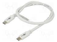 Cable; USB 3.2; USB C plug,both sides; 0.5m; white; 5Gbps; 60W Goobay