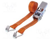 Fastening belt; L: 6m; Width: 25mm; orange; 1000kg HILLS CARGO SECUREMENT
