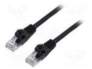 Patch cord; U/UTP; 6; stranded; CCA; PVC; black; 2m; 26AWG; Cores: 8 LANBERG