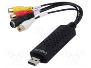 Grabber Audio/Video; DIN mini 4pin socket; USB 2.0; black LOGILINK