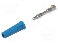 Plug; 4mm banana; 36A; 30VAC; 60VDC; blue; non-insulated; on cable ELECTRO-PJP