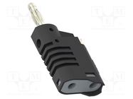 Plug; 4mm banana; 36A; 30VAC; 60VDC; black; non-insulated; 57.2mm ELECTRO-PJP