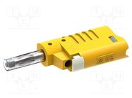 Plug; 4mm banana; 36A; 30VAC; 60VDC; yellow; insulated ELECTRO-PJP