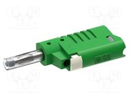 Plug; 4mm banana; 36A; 30VAC; 60VDC; green; insulated ELECTRO-PJP