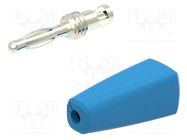 Connector: 2mm banana; plug; 10A; 30VAC; 60VDC; blue; nickel plated ELECTRO-PJP